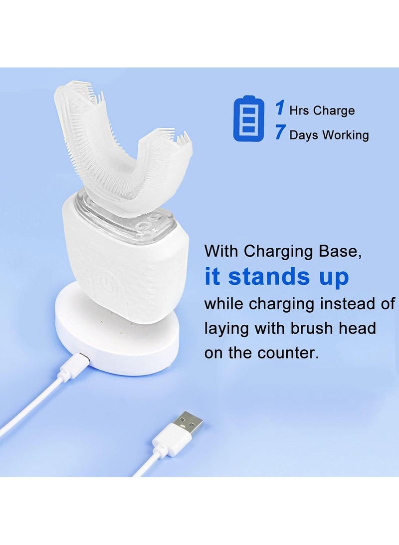 360° Ultrasonic U-Shaped Electric Toothbrush for Adults - Hands-Free Automatic Sonic Toothbrush with 4 Cleaning Modes, Blue Light Teeth Whitening, IPX7 Waterproof & USB Charging - Image 4